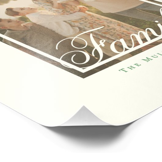 家族エレガントモノグラム写真ウォールアート フォトプリント            (角)