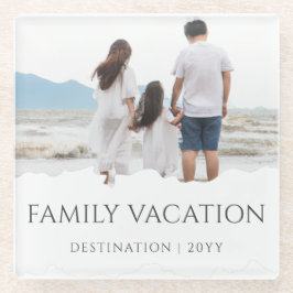 家族エレガント休暇 |家族旅行の写真 ガラスコースター