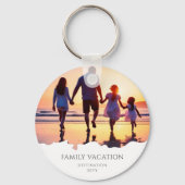 家族エレガント休暇 |家族旅行の写真 キーホルダー (正面)