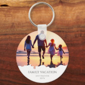 家族エレガント休暇 |家族旅行の写真 キーホルダー (正面)
