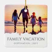 家族エレガント休暇 |家族旅行の写真 セラミックオーナメント (裏面)