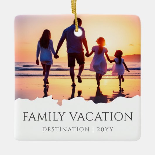 家族エレガント休暇 |家族旅行の写真 セラミックオーナメント (正面)