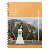 家族エレガント写真と幸せな感謝祭の日の贈り物 ノートブック (正面)