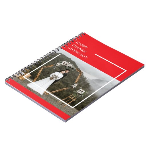 家族エレガント写真と幸せな感謝祭の日の贈り物 ノートブック (左側)