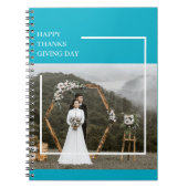 家族エレガント写真と幸せな感謝祭の日の贈り物 ノートブック (正面)