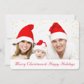 家族エレガント写真クリスマスグリーティングカード シーズンカード (正面)
