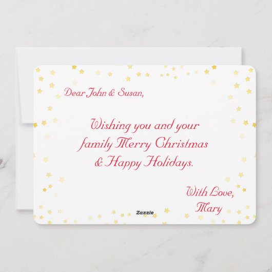 家族エレガント写真クリスマスグリーティングカード シーズンカード (裏面)