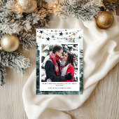 家族エレガント写真クリスマスツリーホリデーカード シーズンカード