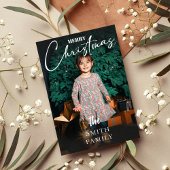 家族エレガント写真クリスマスホリデーカード 招待状