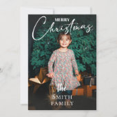 家族エレガント写真クリスマスホリデーカード 招待状 (正面)