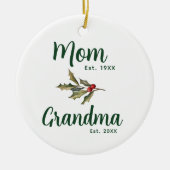 家族エレガント写真クリスマス記念品 セラミックオーナメント (正面)