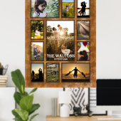 家族エレガント写真コラージュのようなブロンズのフレーム ポスター (ホームオフィス)