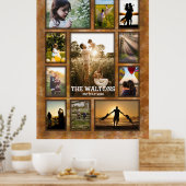 家族エレガント写真コラージュのようなブロンズのフレーム ポスター (キッチン)