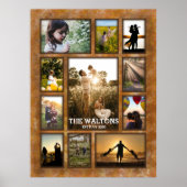 家族エレガント写真コラージュのようなブロンズのフレーム ポスター (正面)