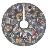 家族エレガント写真コラージュ冬の庭フローラ ブラッシュドポリエステルツリースカート (正面)