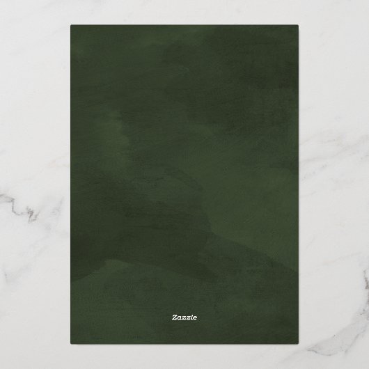 家族エレガント写真スクリプトメリークリスマス金ゴールド 箔シーズンカード (裏面)