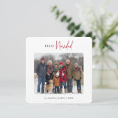 家族エレガント写真フェリズNavidadクリスマスレッド シーズンカード (スタンド正面)