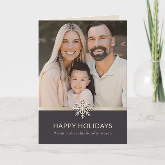家族エレガント写真ホリデーカード カード (正面)