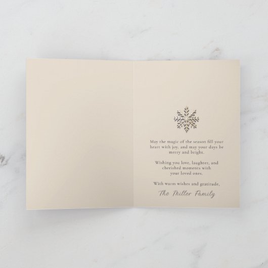 家族エレガント写真ホリデーカード カード (内部)