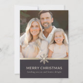 家族エレガント写真メリークリスマスフラットカード シーズンカード (正面)