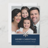 家族エレガント写真メリークリスマスフラットカード シーズンカード (正面)