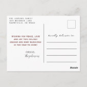 家族エレガント写真メリークリスマス新年 ポストカード (裏面)