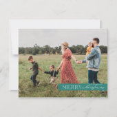 家族エレガント写真メリーモダンクリスマス シーズンカード (正面)