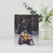 家族エレガント写真付きの喜び台本 シーズンポストカード (スタンド正面)