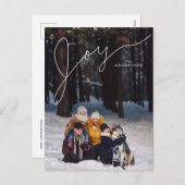 家族エレガント写真付きの喜び台本 シーズンポストカード (正面/裏面)