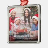 家族エレガント名写真クリスマス メタルオーナメント (左)