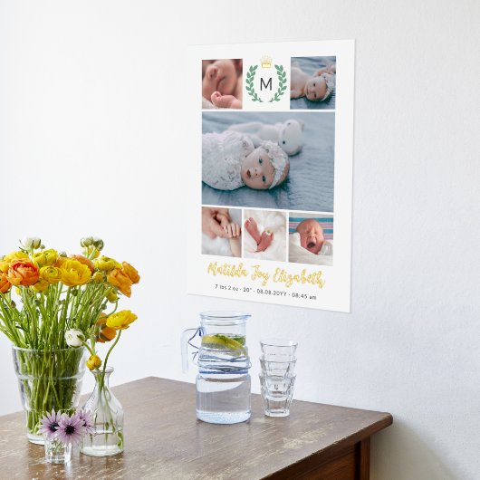 家族エレガント名渦巻形の6写真フォイルプリント 箔ポスター (レイダウン (キッチン))