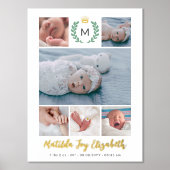 家族エレガント名渦巻形の6写真フォイルプリント 箔ポスター (正面)