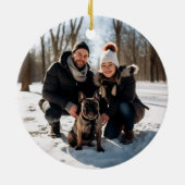 家族エレガント名Frenchieクリスマス セラミックオーナメント (裏面)
