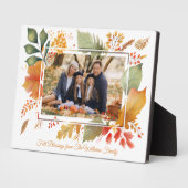 家族エレガント感謝祭紅葉写真 フォトプラーク (側面)