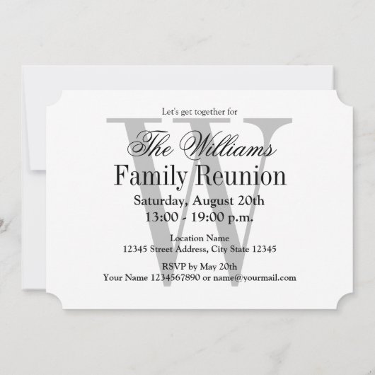 家族エレガント懇親会収集パーティの招待状 招待状 (裏面)