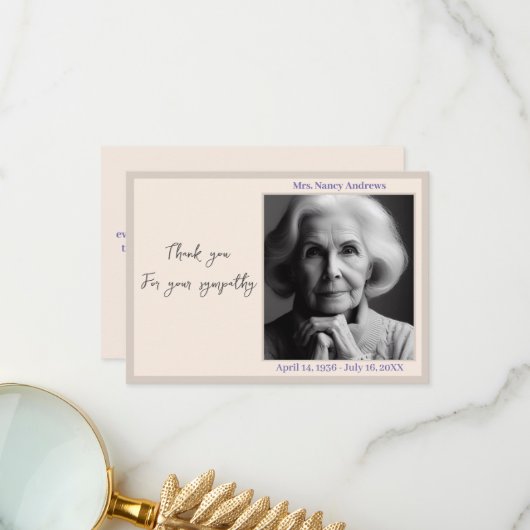 家族エレガント追悼碑 サンキューカード (正面/裏面インサイチュ)