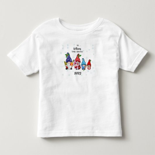 家族オリジナル ベビー 女の子 家庭の小人 トドラーTシャツ (正面)