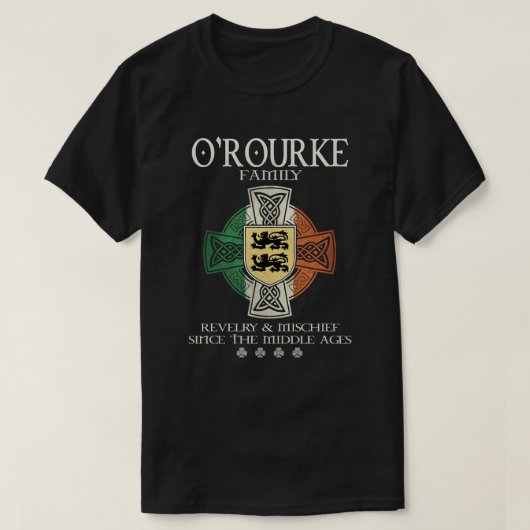 家族オルークアームアイリッシュケルト十字架 Tシャツ (デザイン正面)