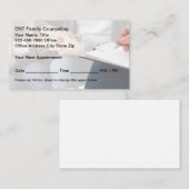 家族カウンセリングと精神療法 予約カード (正面/裏面)