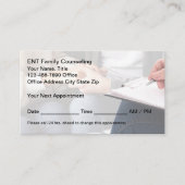 家族カウンセリングと精神療法 予約カード (正面)