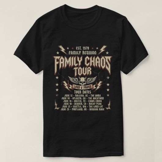 家族カオスツアー 面白い再会の旅 Tシャツ (デザイン正面)