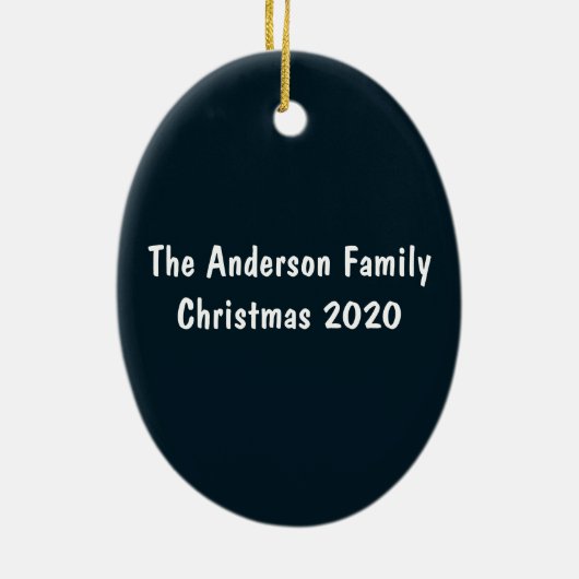 家族カスタマイズのクリスマス セラミックオーナメント (裏面)