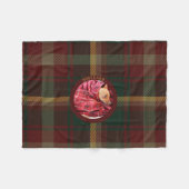 家族カスタマイズドッグペットメープルリーフタータンチェックドッグ フリースブランケット (正面(横))