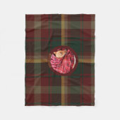 家族カスタマイズドッグペットメープルリーフタータンチェックドッグ フリースブランケット (正面)