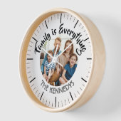 家族カスタマイズ名ファミリー引用文ファミリーフォト 壁時計 (傾斜)