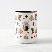 家族カスタムと同僚のための可愛いクリスマスマグカップ ツートーンマグカップ (中央)