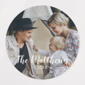 家族カスタムの休日の写真 ラベル (デザイン2)