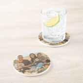 家族カスタムの写真と名前をカスタムする コースター (側面)