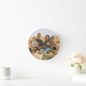 家族カスタムの写真と名前をカスタムする ラウンド壁時計 (ホーム)