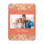 家族カスタムの写真と文字モダン マグネット (縦)